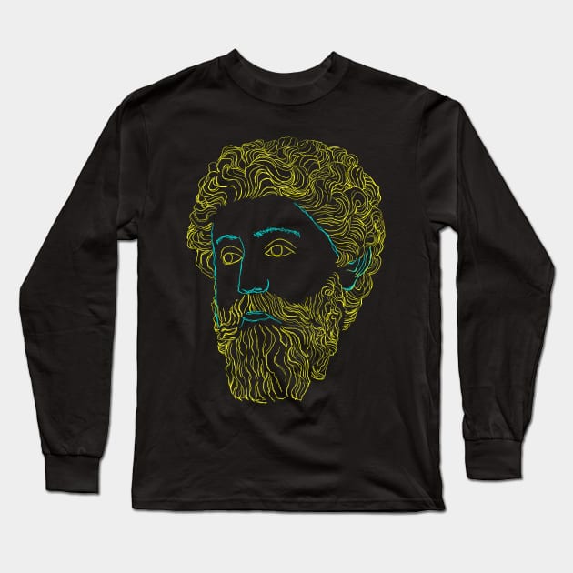 Marcus Aurelius Long Sleeve T-Shirt by Visualoctane 